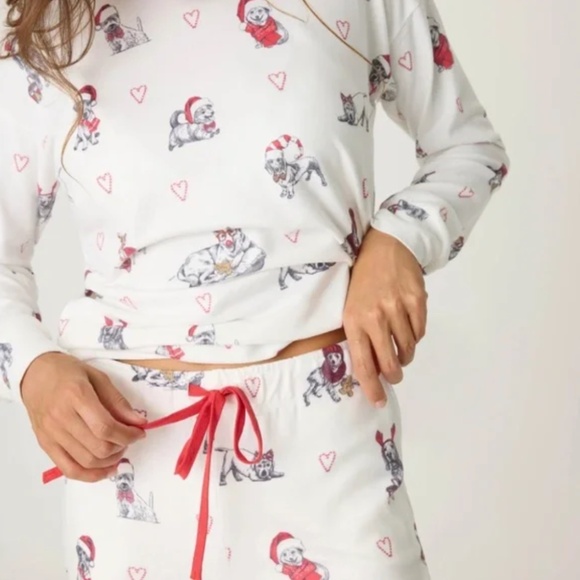 NWT PJ SALVAGE CANDYCANE LANE PUP PAJAMA SET SIZE LARGE - Picture 1 of 5